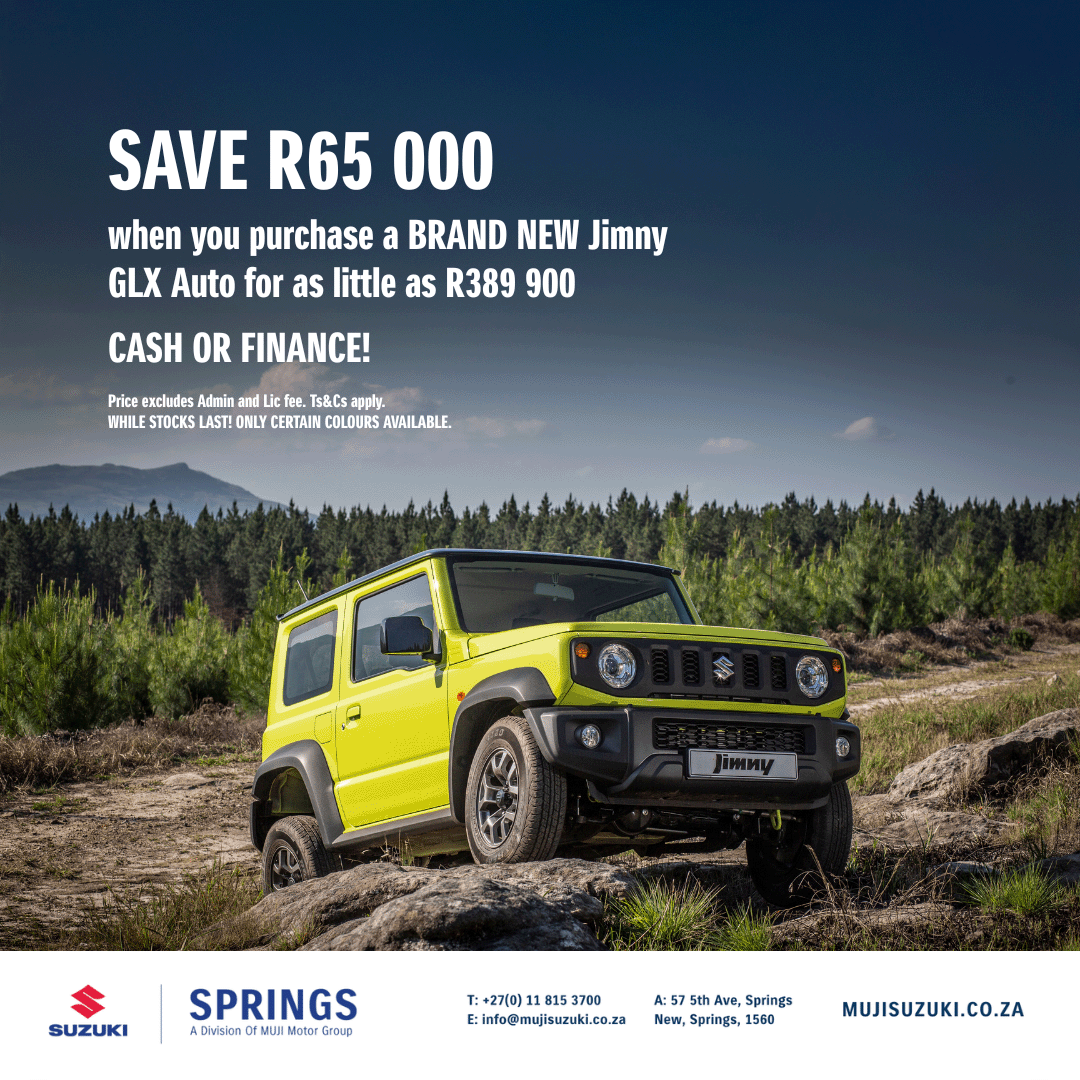 SAVE R65 000 on NEW Jimny GLX Special Offer