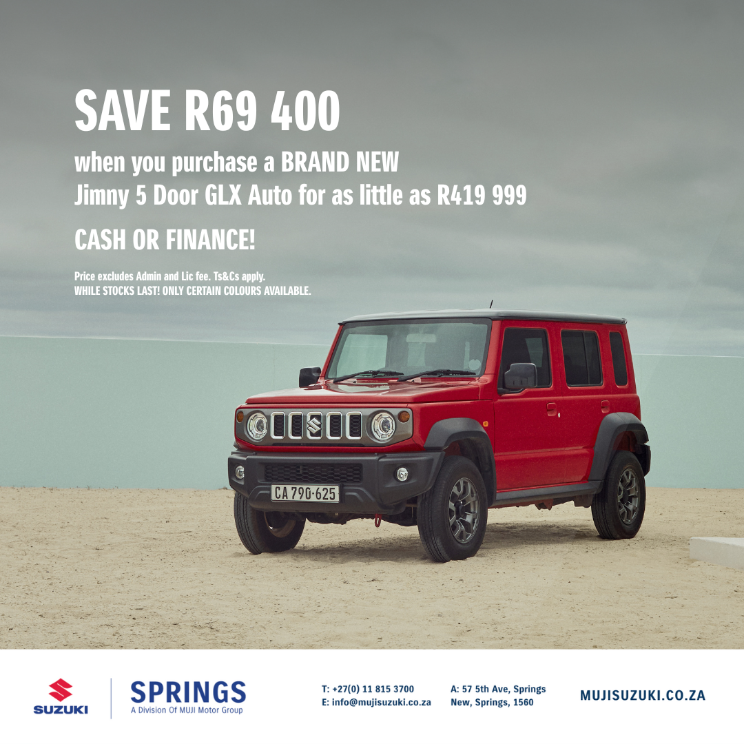 SAVE R69 400 on NEW Jimny 5 Door GLX image from MUJI Motor Group