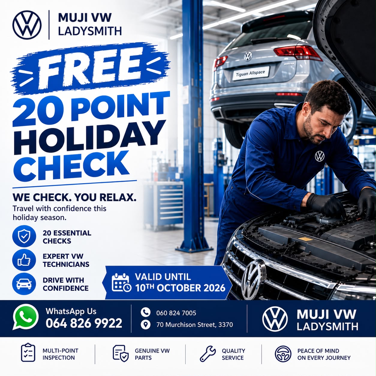 MUJI VW FREE 20 POINT HOLIDAY CHECK image from MUJI Motor Group